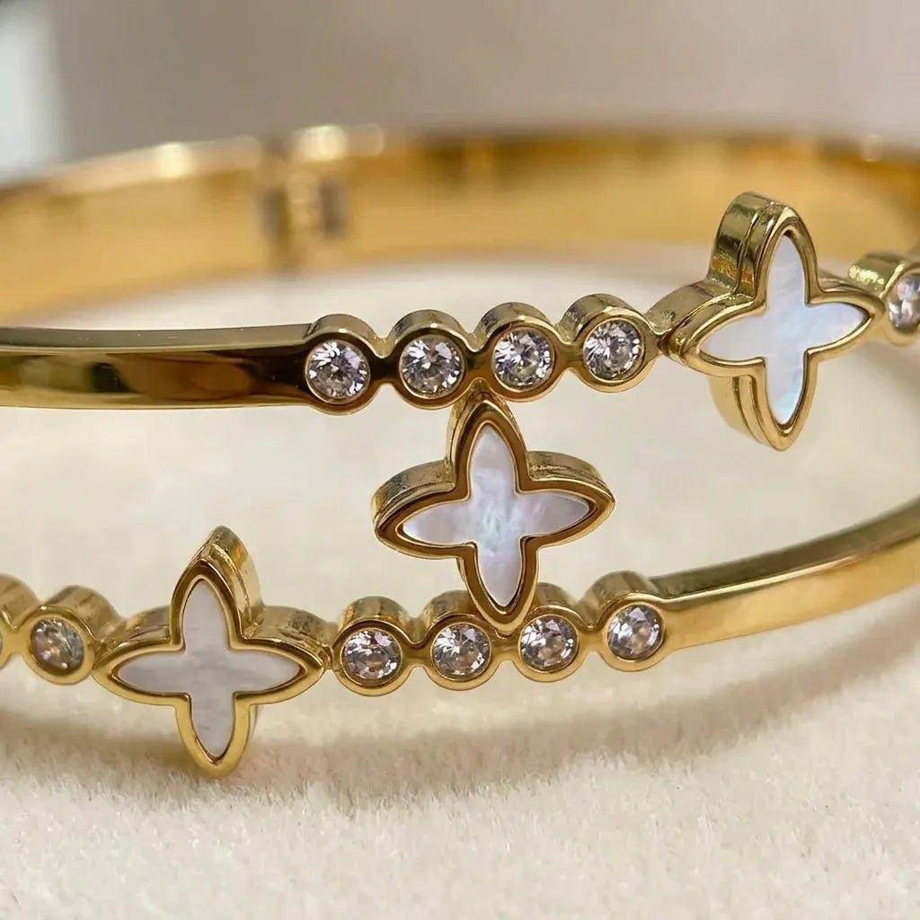 Imperial Quad-Clover Open Bangle