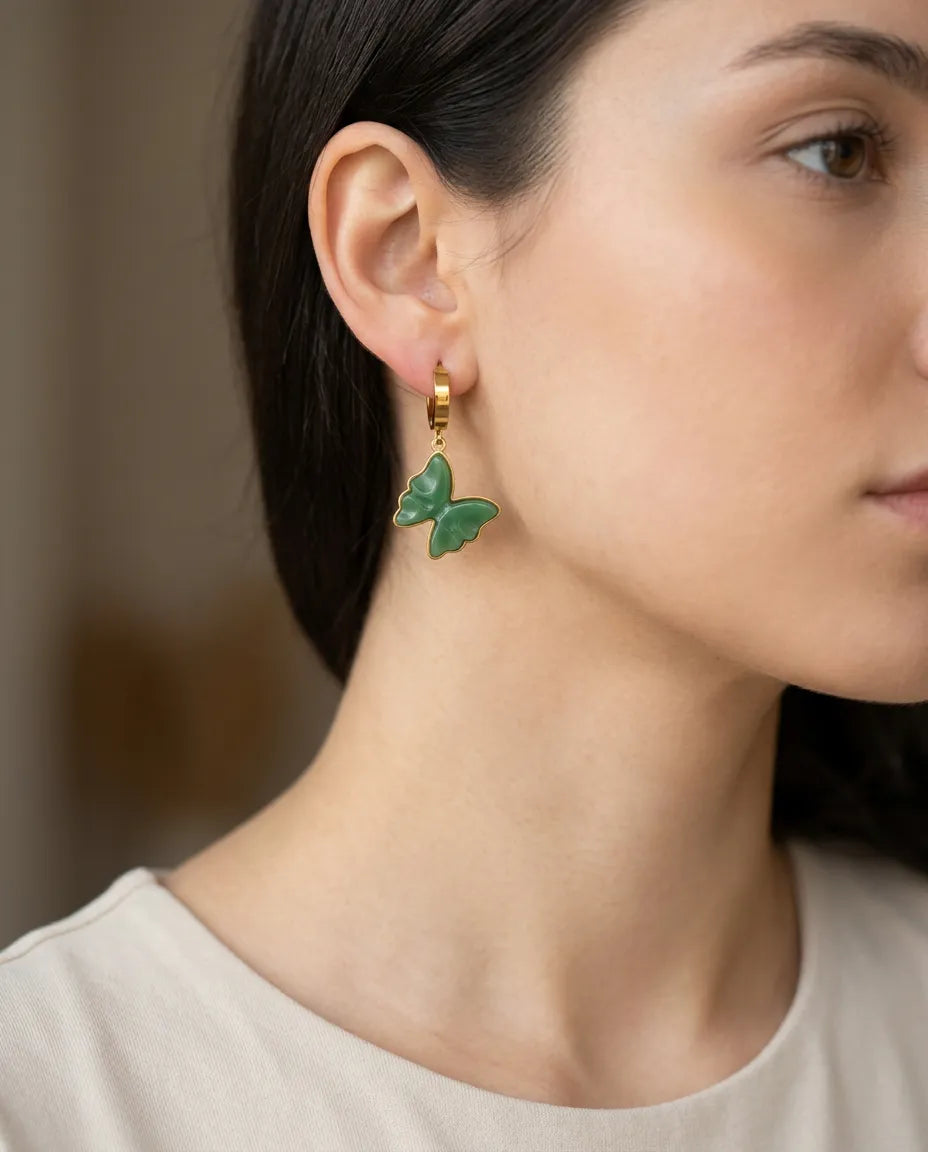 Jade Butterfly Chain Drops