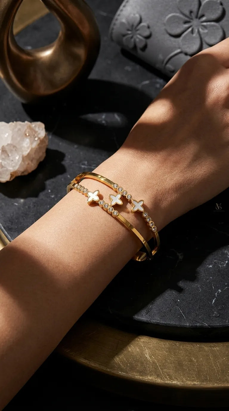 Imperial Quad-Clover Open Bangle
