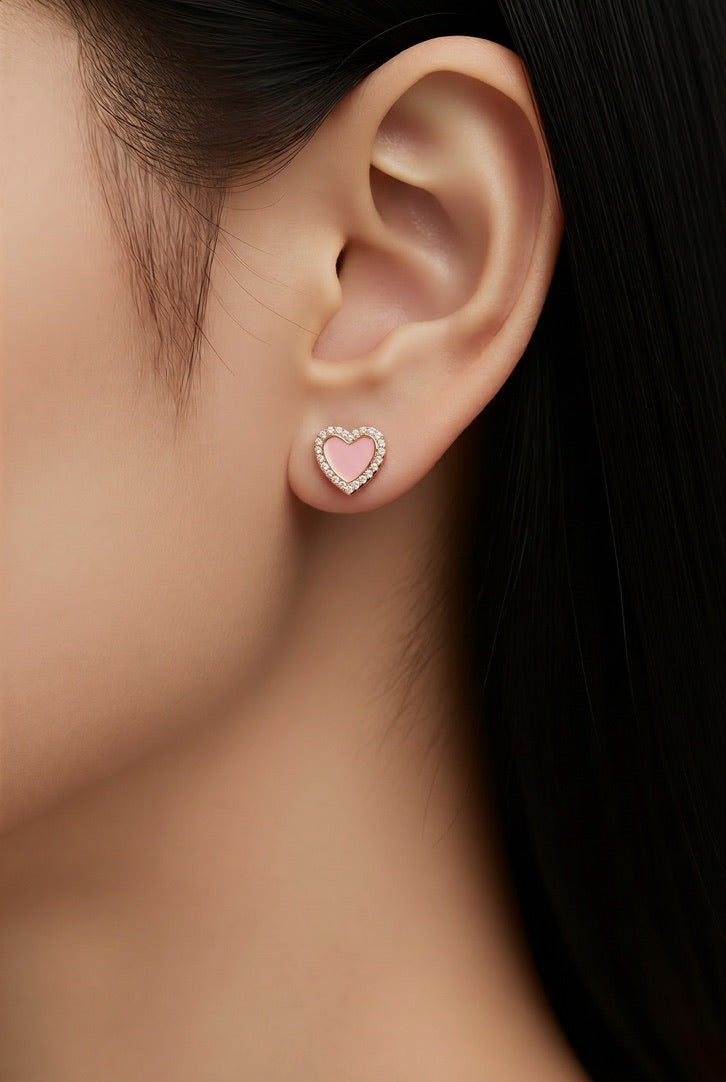 Amore Pastel Heart Studs