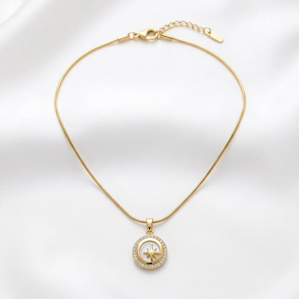 Polaris Mother-of-Pearl Coin Pendant