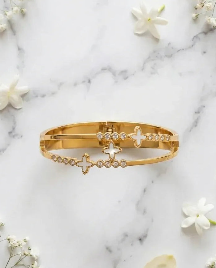 Imperial Quad-Clover Open Bangle