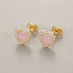 Amore Pastel Heart Studs