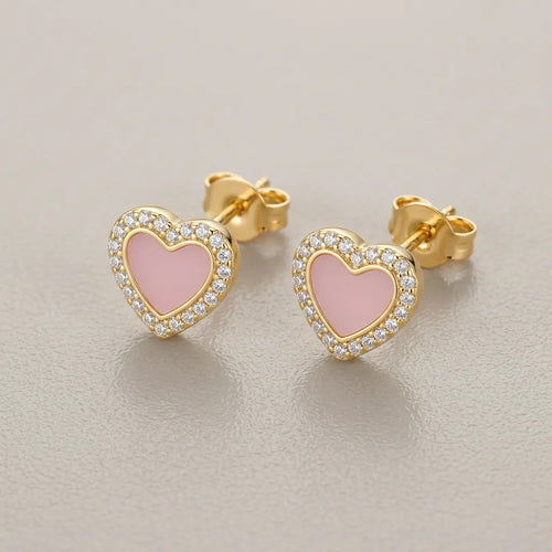 Amore Pastel Heart Studs