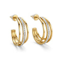 Trio Pavé Triple Band Hoop Earrings
