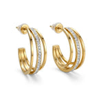 Trio Pavé Triple Band Hoop Earrings