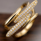 Multi-Layer Pavé Crossover Ring