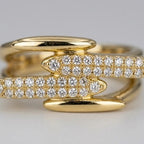 Multi-Layer Pavé Crossover Ring