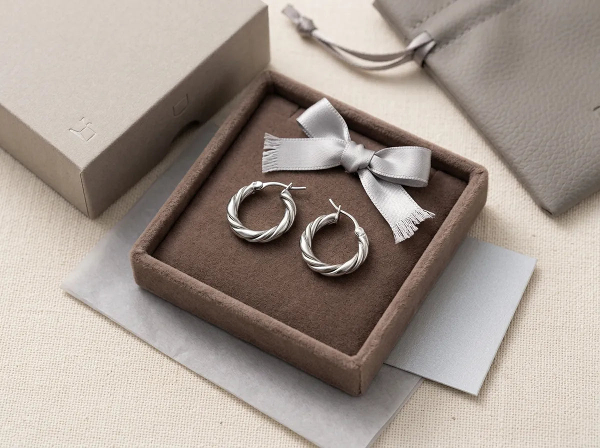 Twisted Rope Textured Hoops