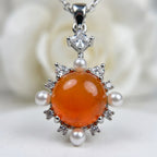 Coral Quartz Cluster Pendant
