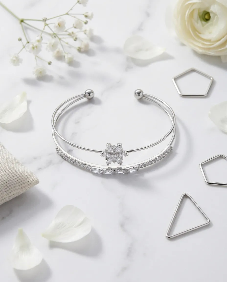 Seraphina Dual Solitaire Bangle