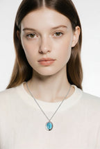 Turquoise Circular Halo Pendant