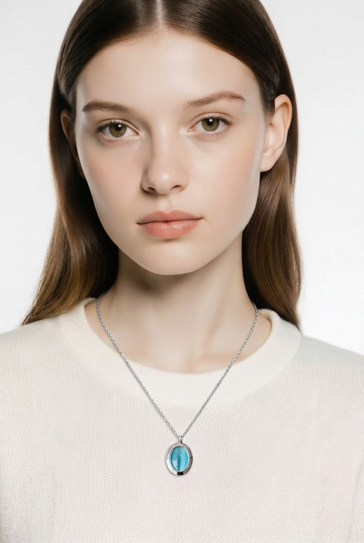 Turquoise Circular Halo Pendant