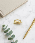 Multi-Layer Pavé Crossover Ring