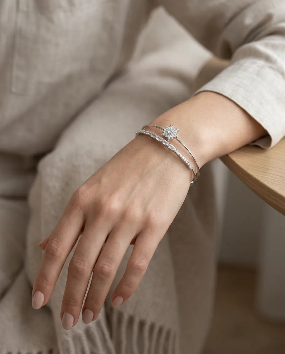 Seraphina Dual Solitaire Bangle