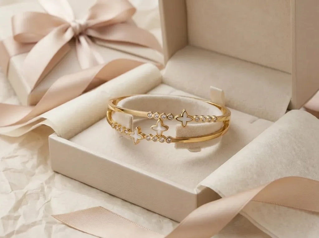 Imperial Quad-Clover Open Bangle