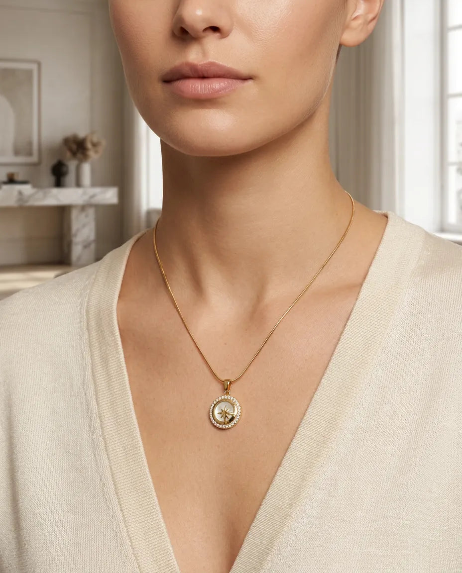 Polaris Mother-of-Pearl Coin Pendant