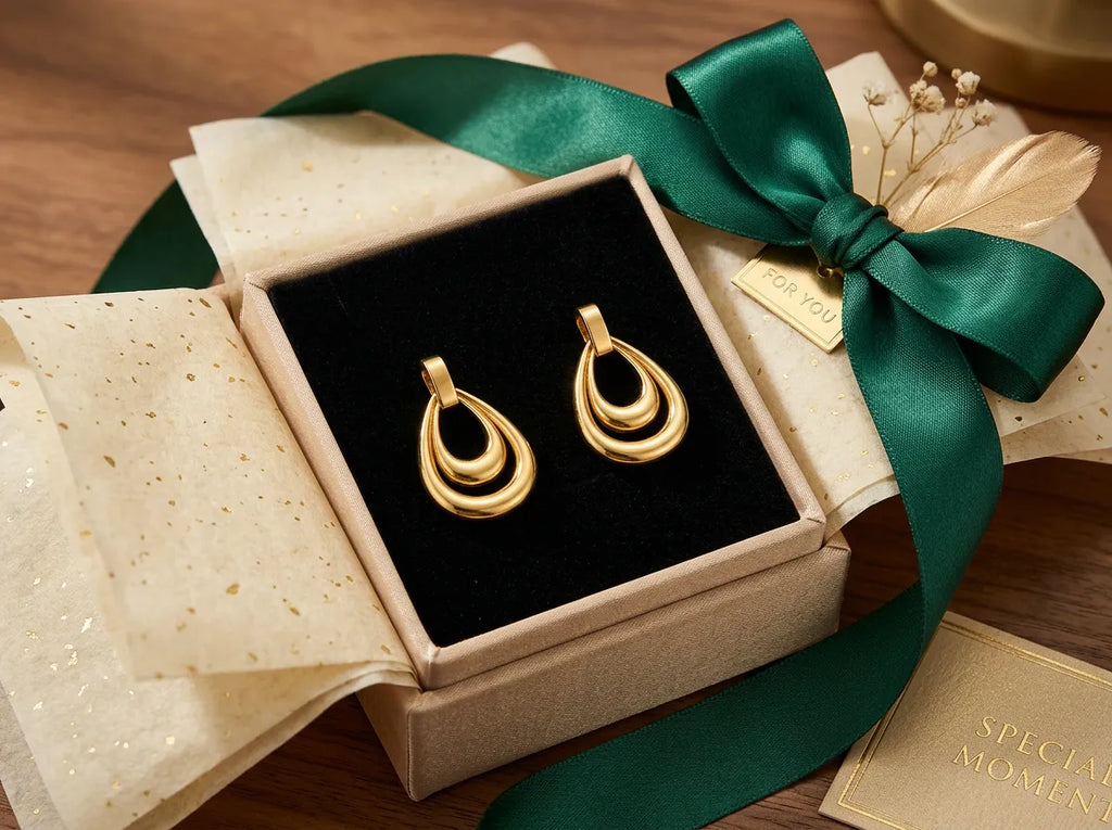 Double Layer Teardrop Hoops