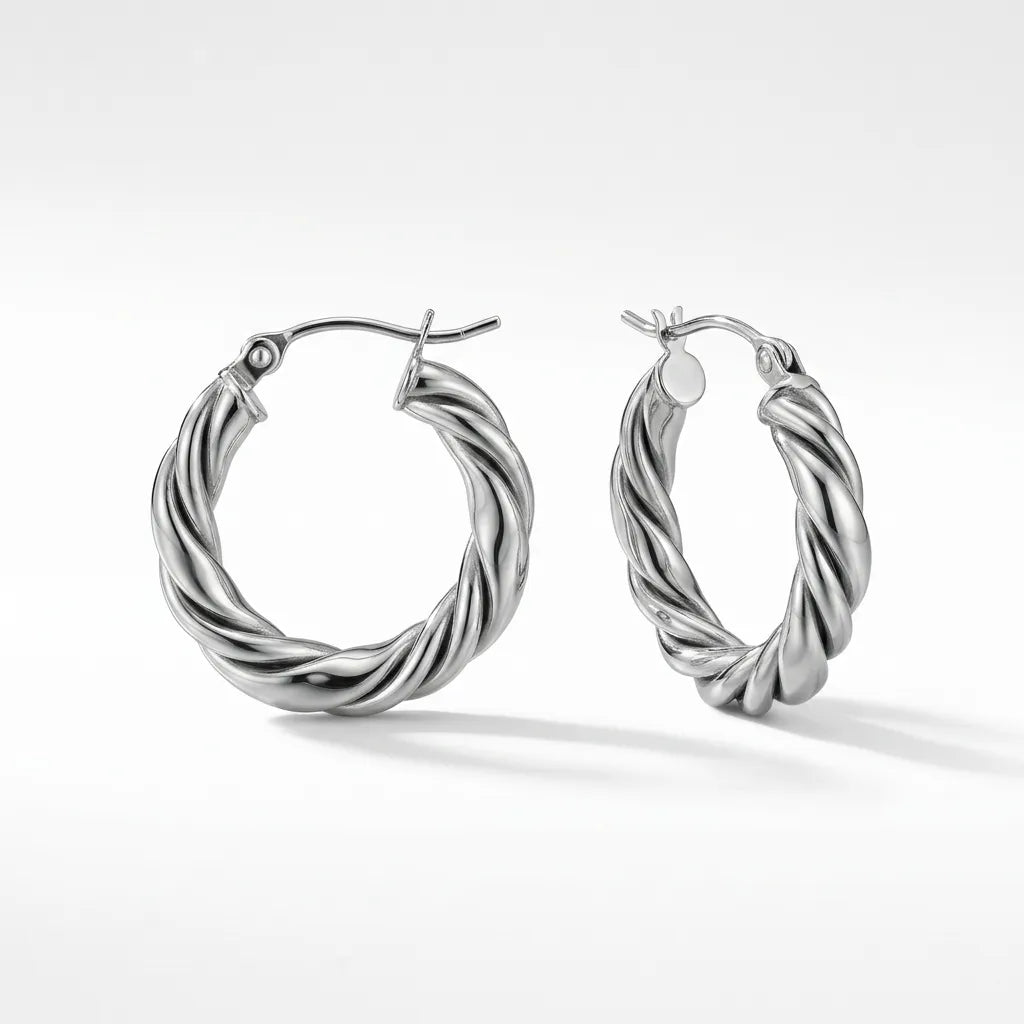 Twisted Rope Textured Hoops