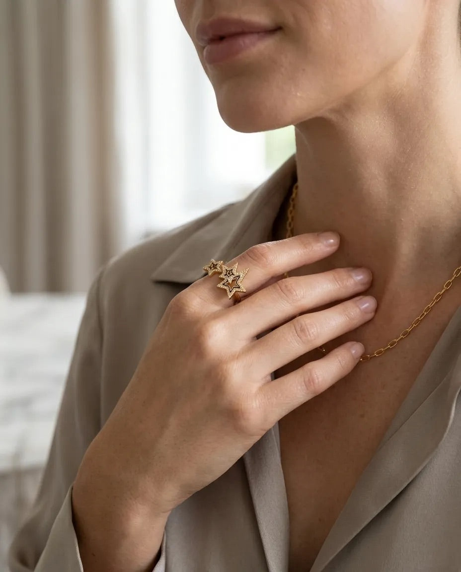 Celestial Triple Starlet Ring