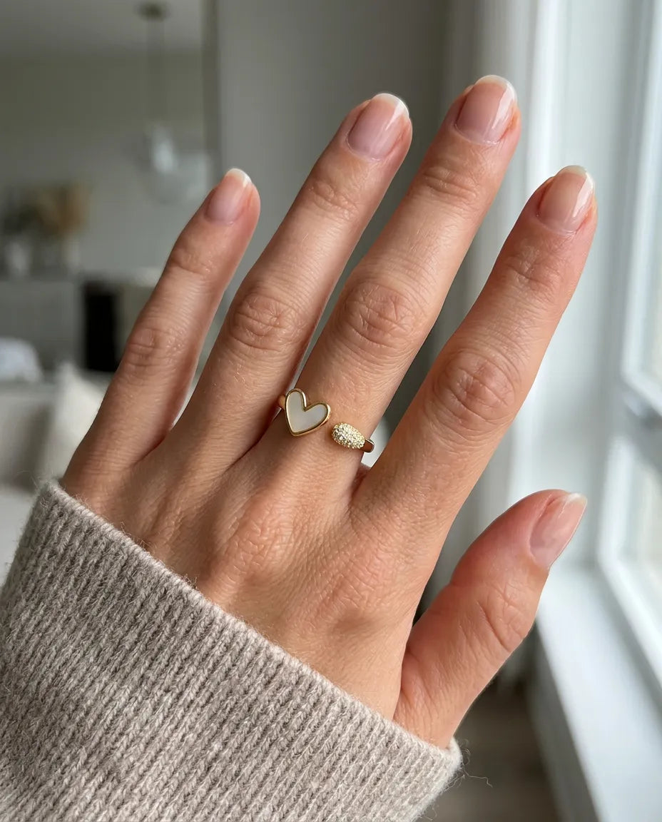 Aria Mother-of-Pearl Heart Ring