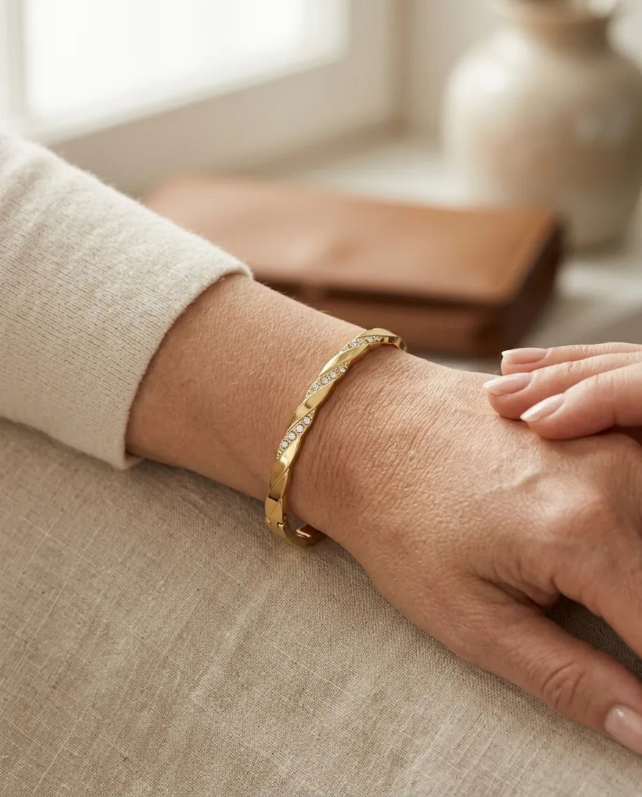 Twisted Pavé Rope Bangle
