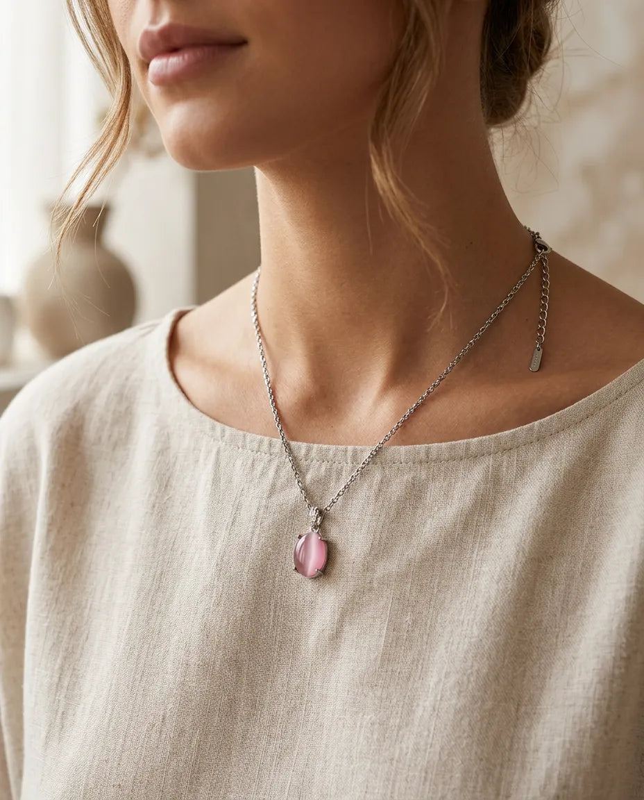 Opal Oval Shimmering Necklace