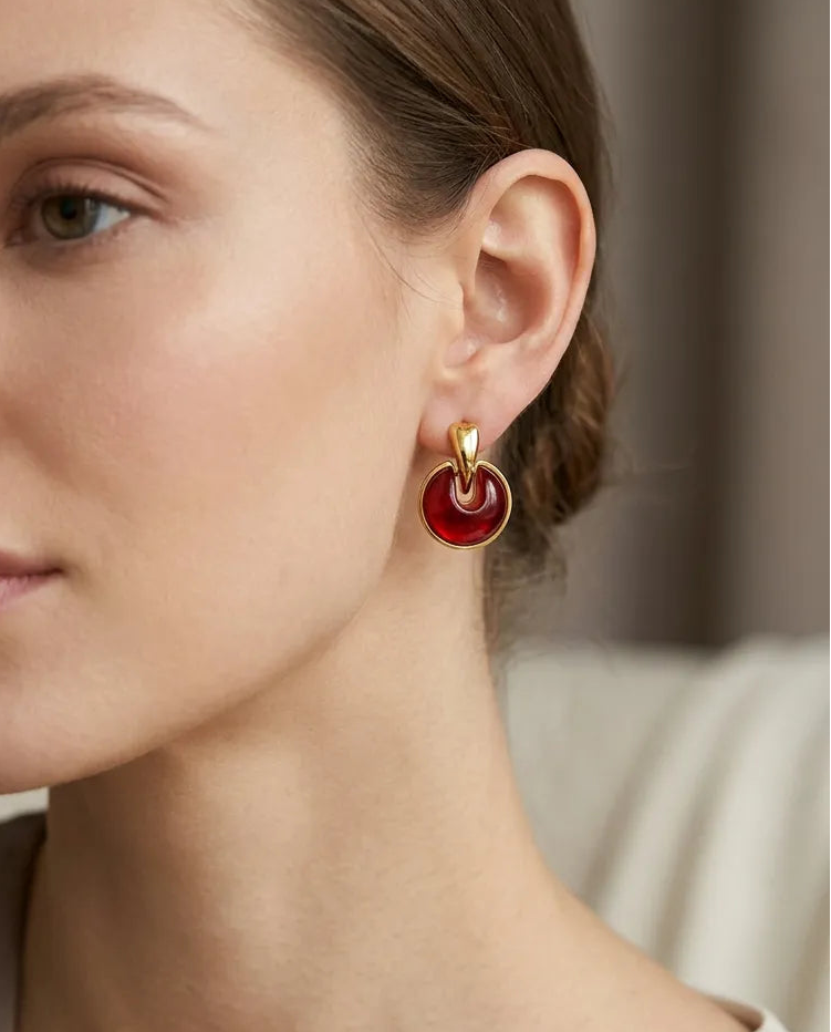 Crimson Drop Earrings