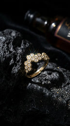 Hexagonal Honeycomb Pavé Band