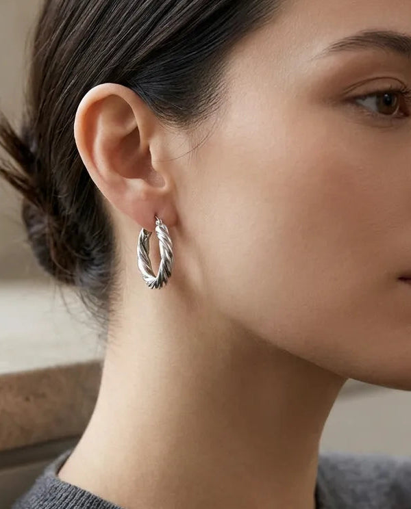 Twisted Rope Textured Hoops
