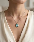 Turquoise Circular Halo Pendant