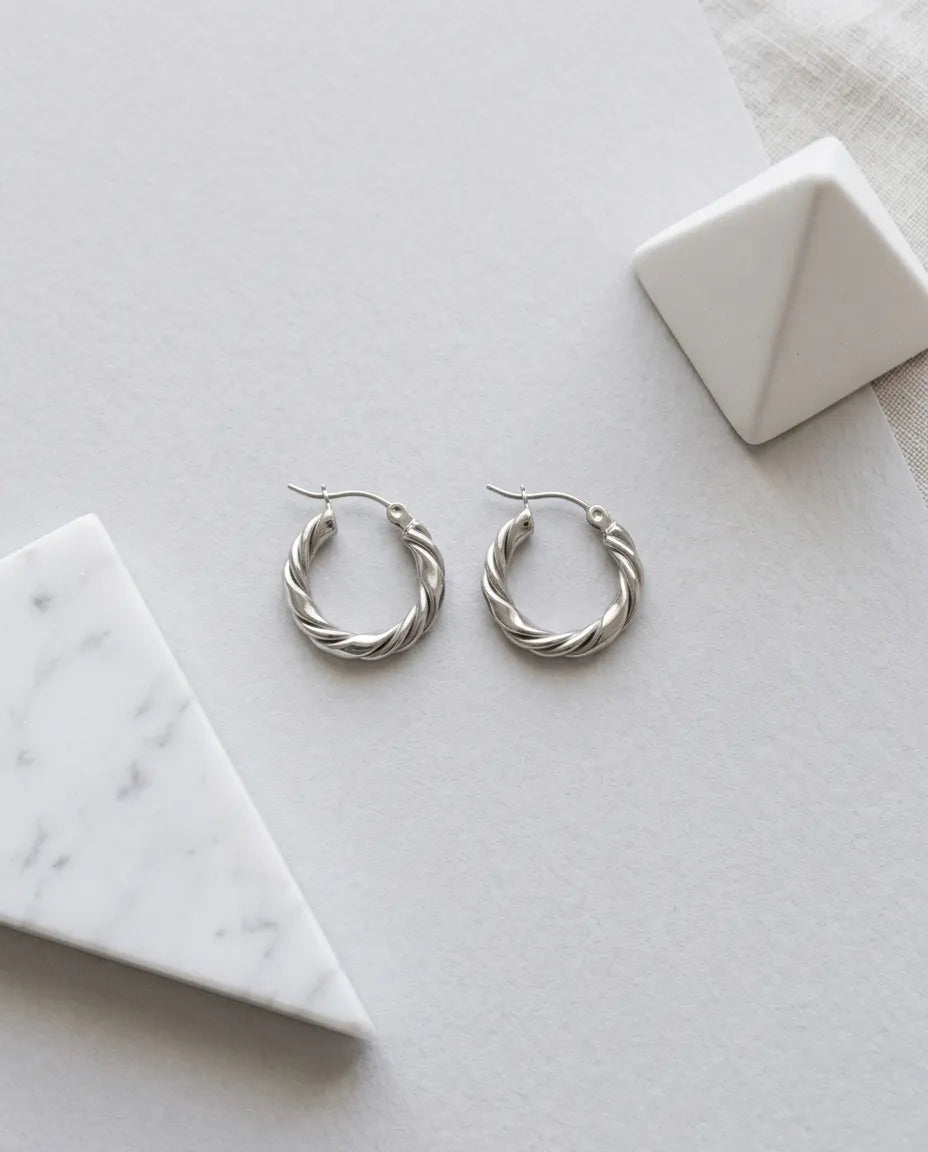 Twisted Rope Textured Hoops