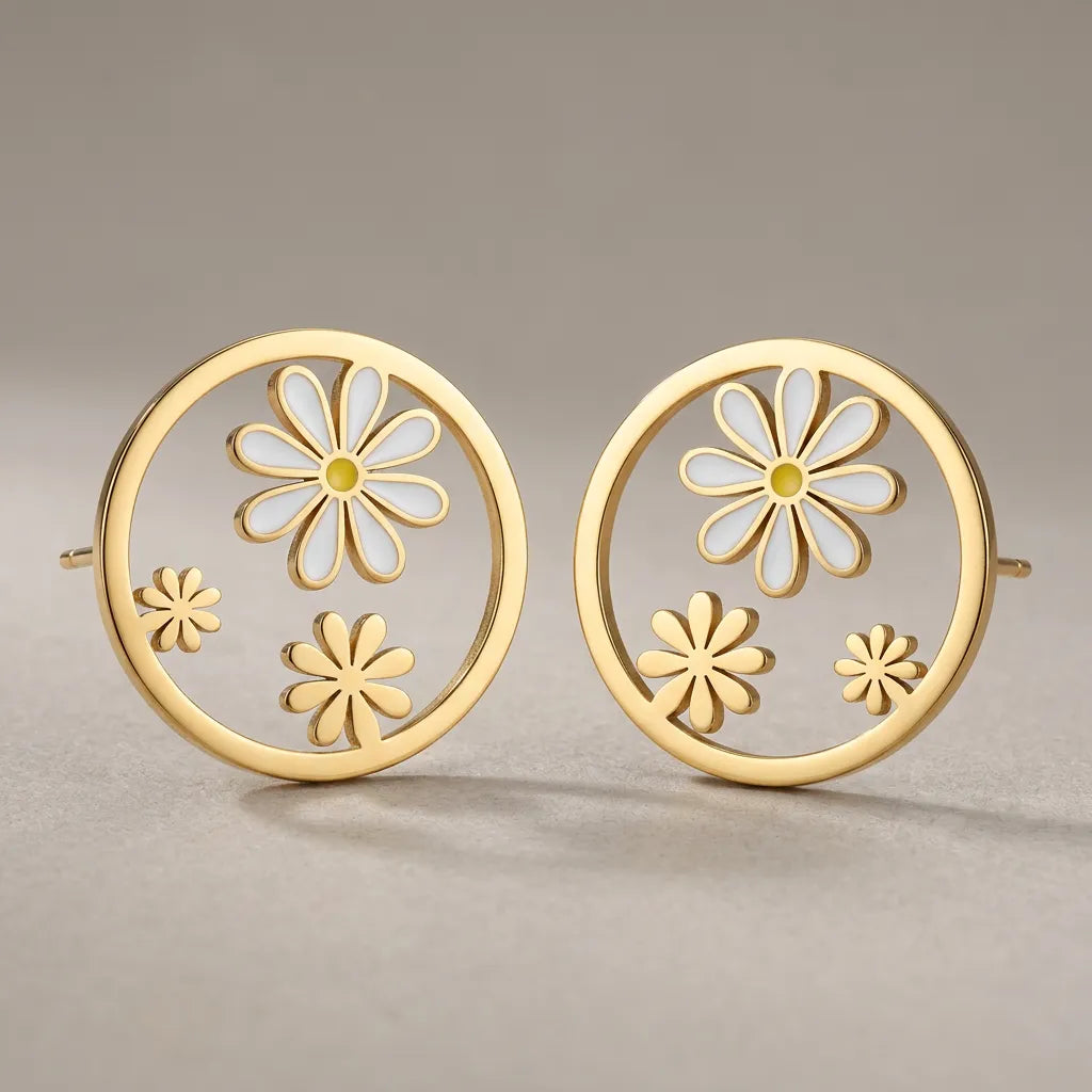Dainty Daisy Pearl Studs