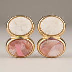 Dual Tone Marble Button Studs