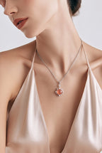 Coral Quartz Cluster Pendant