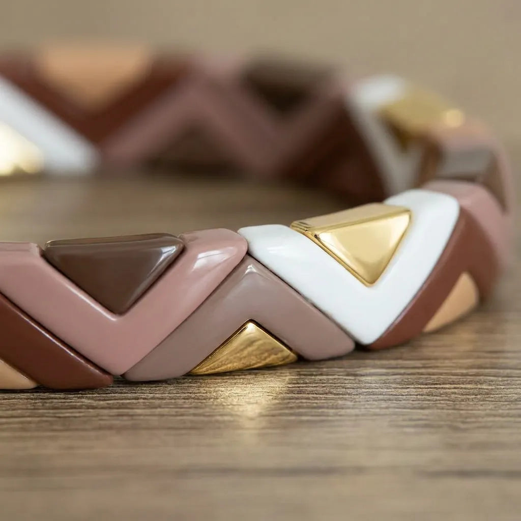 Chevron Brown Ceramic Bangle