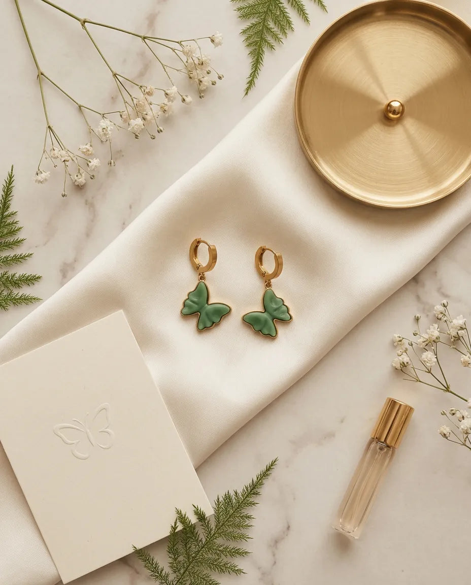 Jade Butterfly Chain Drops