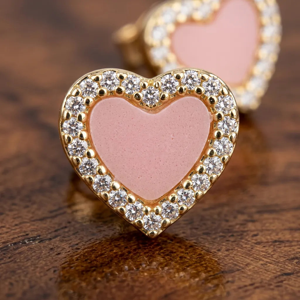 Amore Pastel Heart Studs