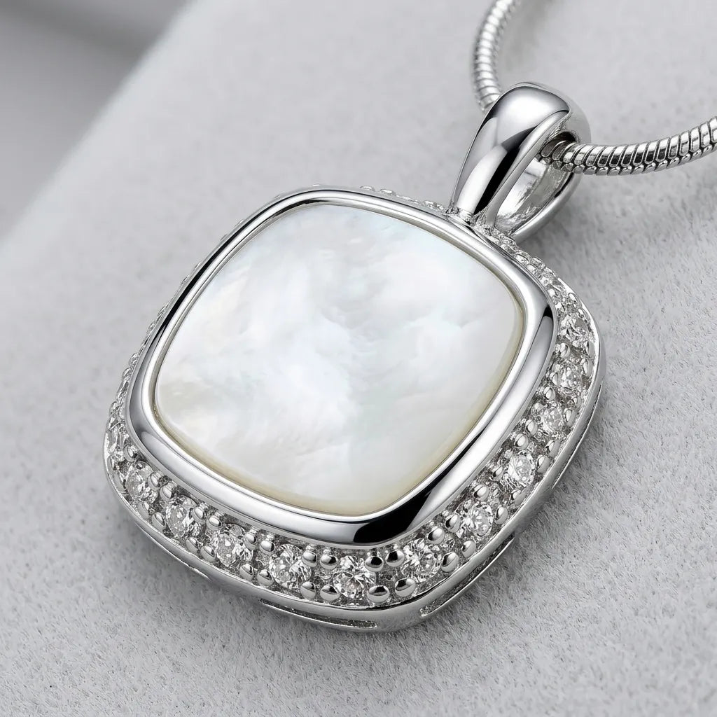 Mother-of-Pearl Square Solitaire