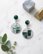 Abstract Geometric Jade Drops