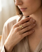 Multi-Layer Pavé Crossover Ring
