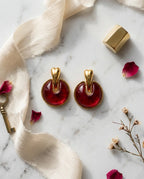 Crimson Drop Earrings