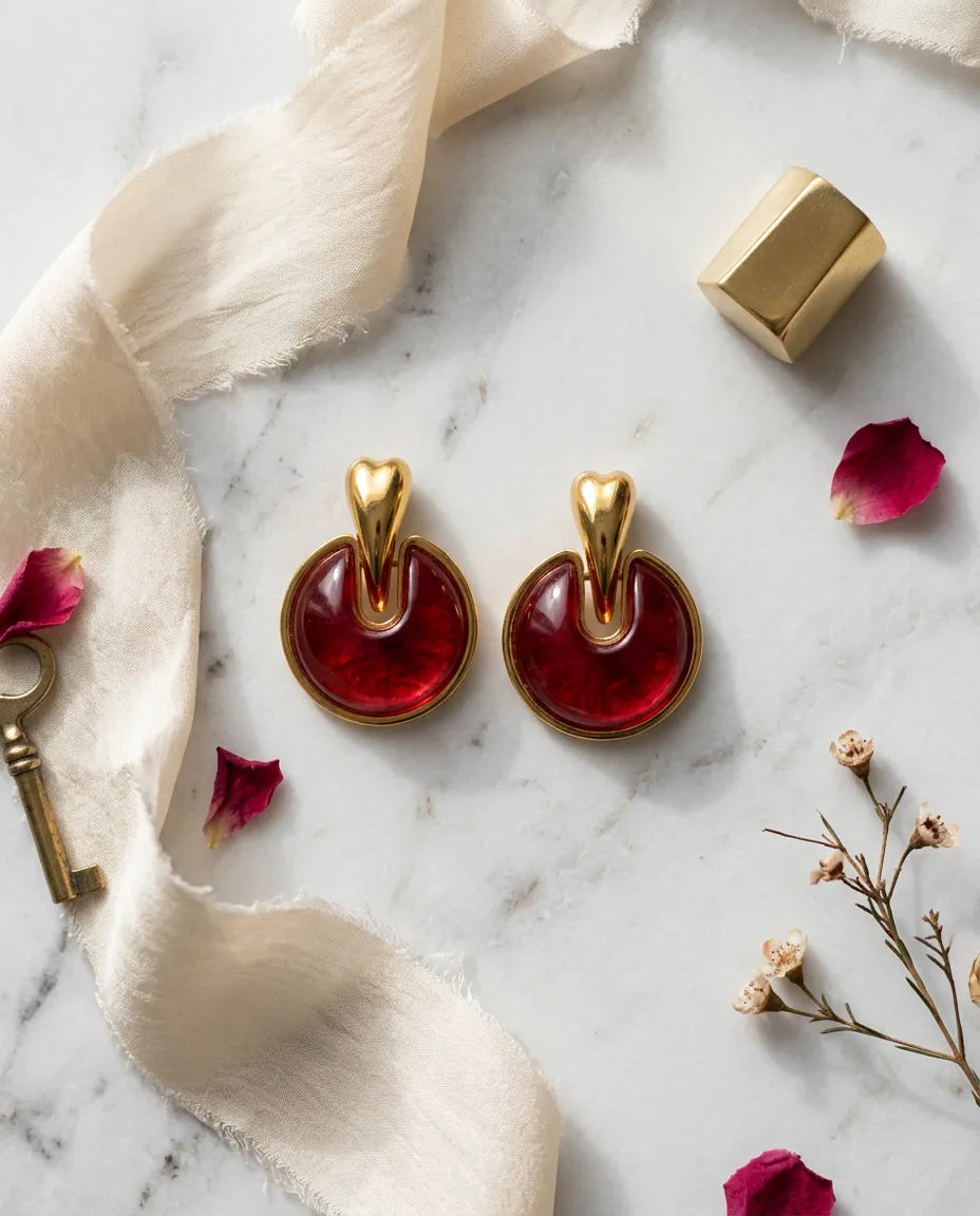 Crimson Drop Earrings