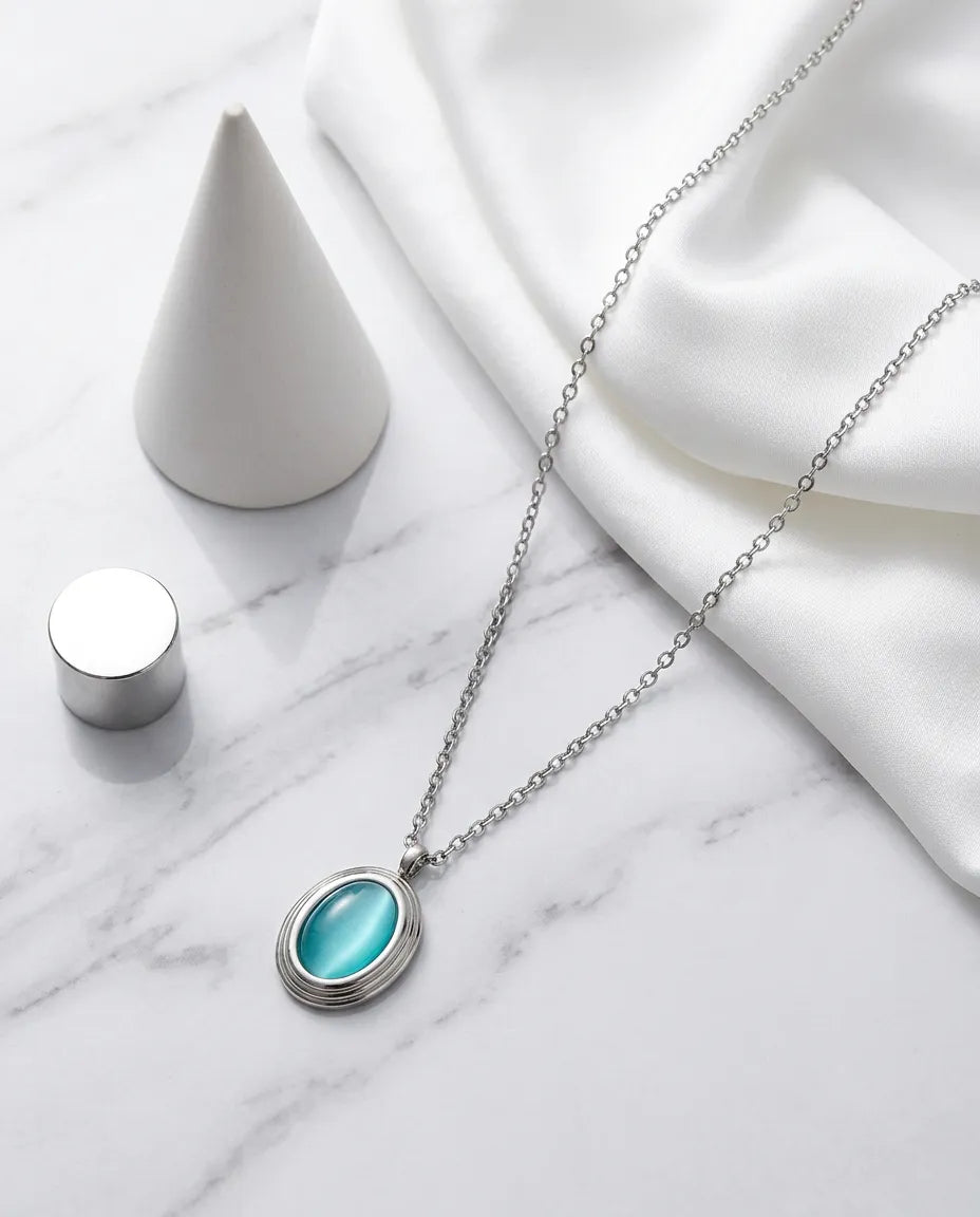 Turquoise Circular Halo Pendant
