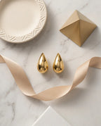 Liquid Gold Sculptural Teardrop Studs