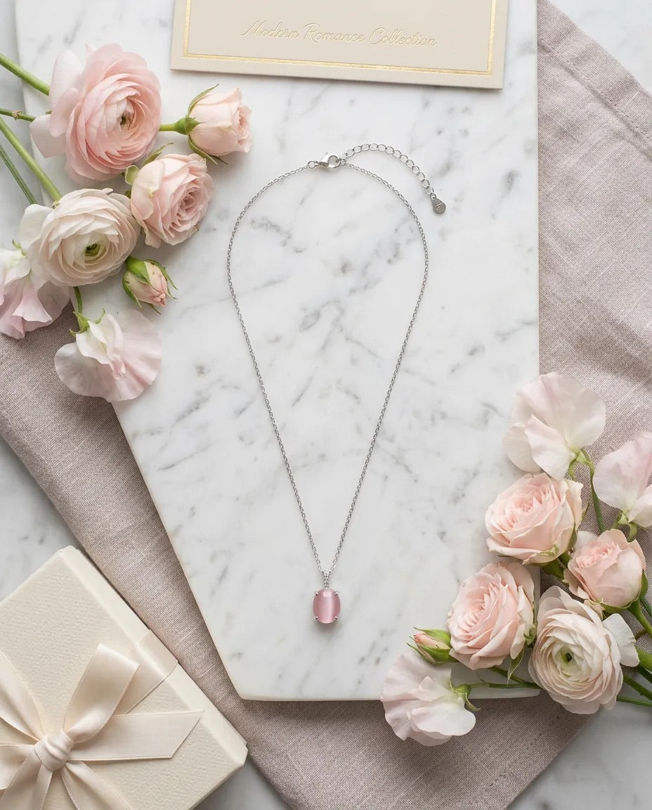 Opal Oval Shimmering Necklace