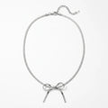Sleek Metallic Statement Bow Choker