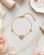 Blush Heart Solitaire Chain Bracelet