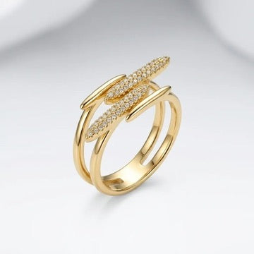 Multi-Layer Pavé Crossover Ring