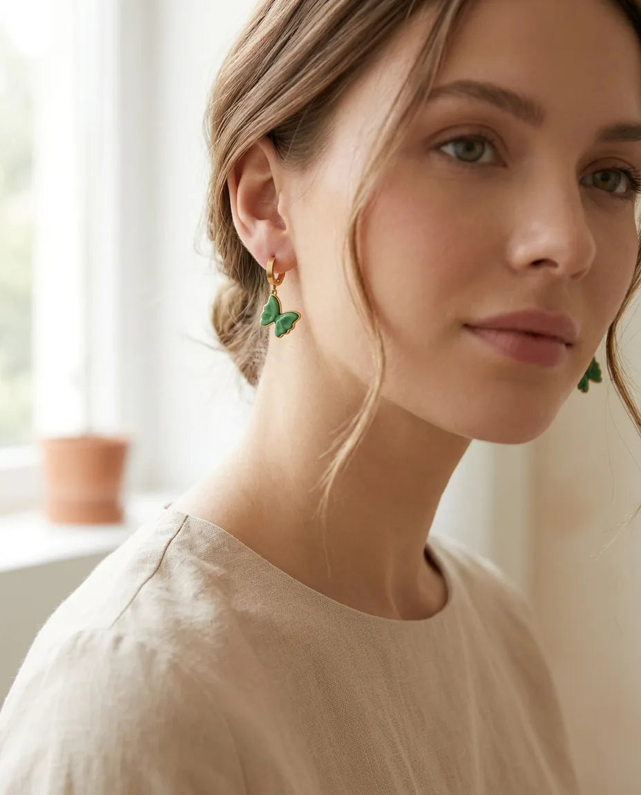 Jade Butterfly Chain Drops